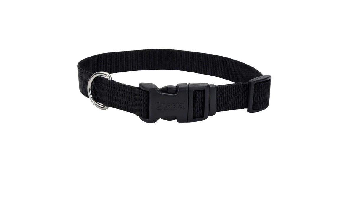 Coastal 5/8" x 10' - 14" Black Adjustable Dog Collar with Plastic Buckle