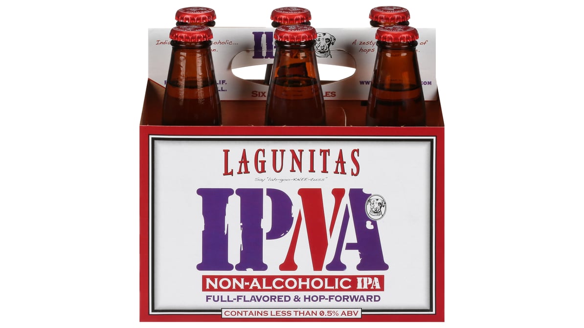 Lagunitas Brewing Company Non-Alcoholic IPA Bottles (12 oz x 6 ct)