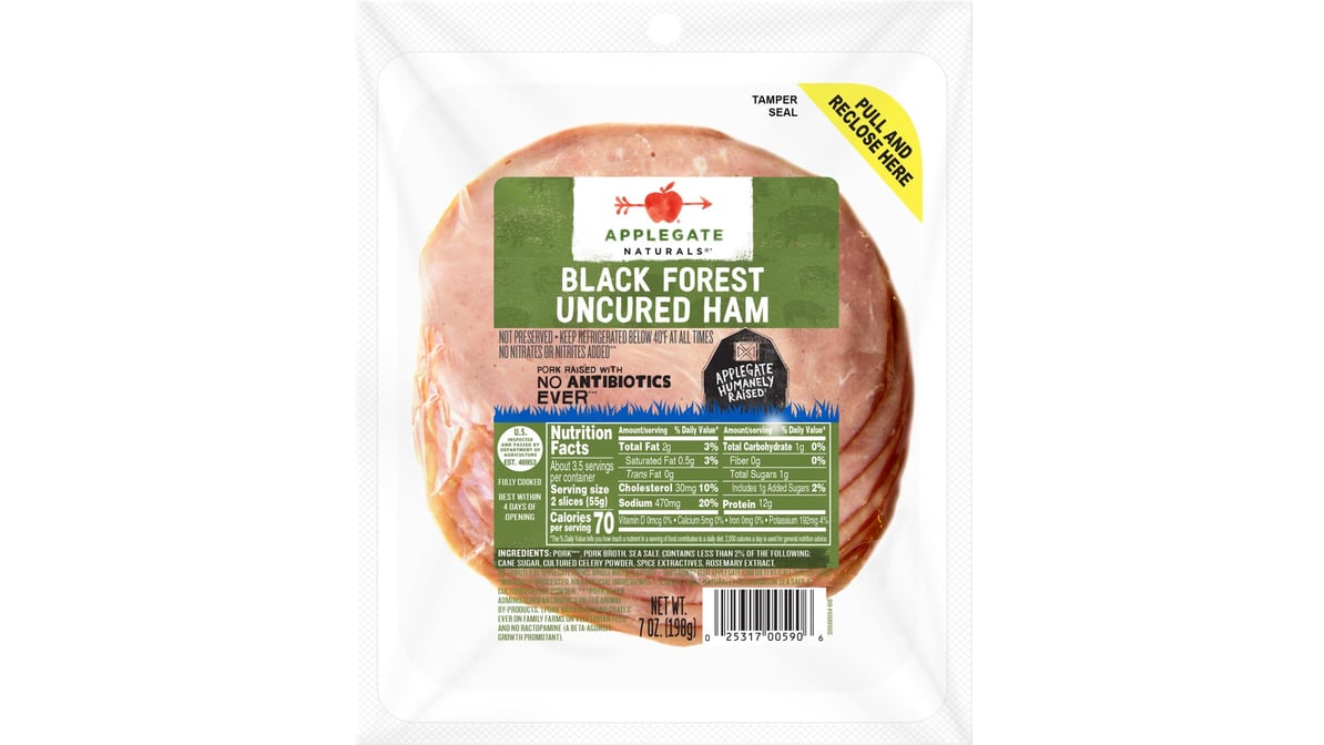 Applegate Naturals Black Forest Uncured Sliced Ham (7 oz)