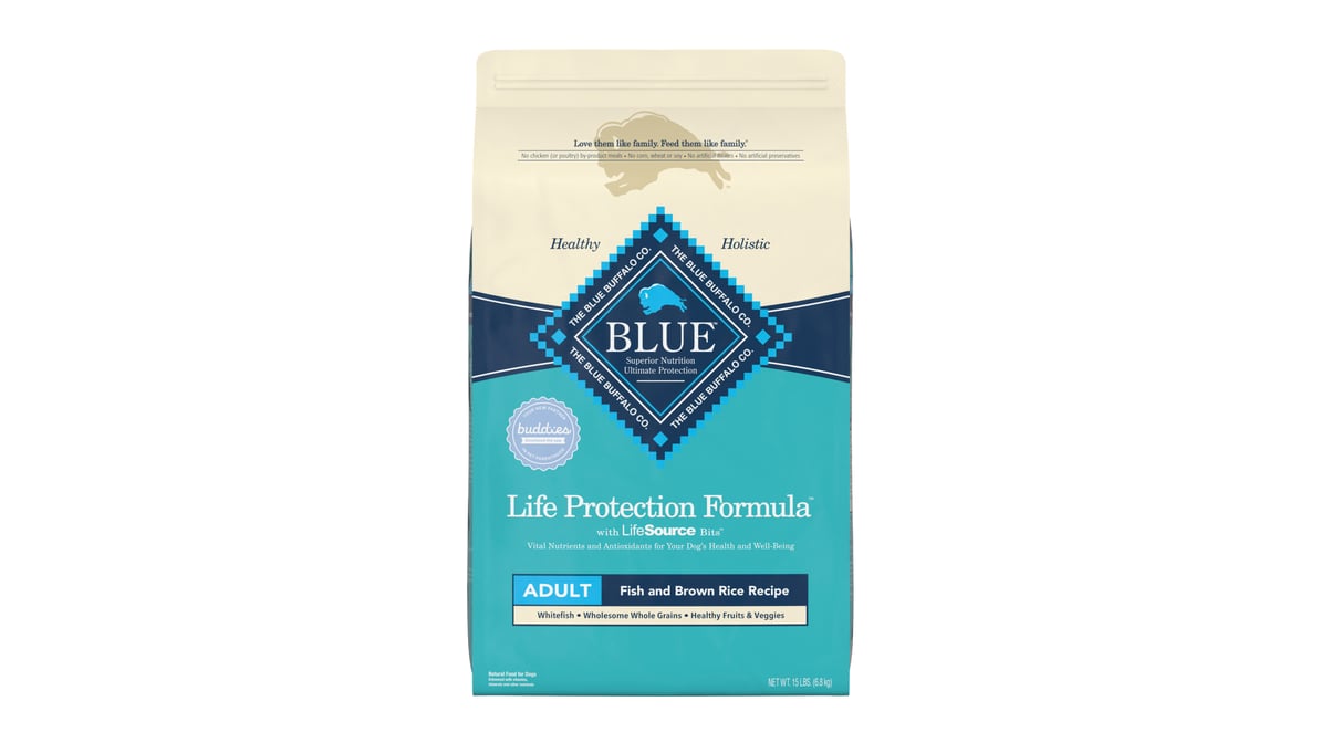 Blue Buffalo Life Protection Formula Adult Dry Dog Food Fish and Brown Rice Recipe (15 lb)