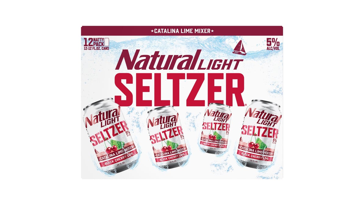 Natural Light Catalina Lime Mixer Black Cherry Lime Seltzer Cans (12 oz x 12 ct)