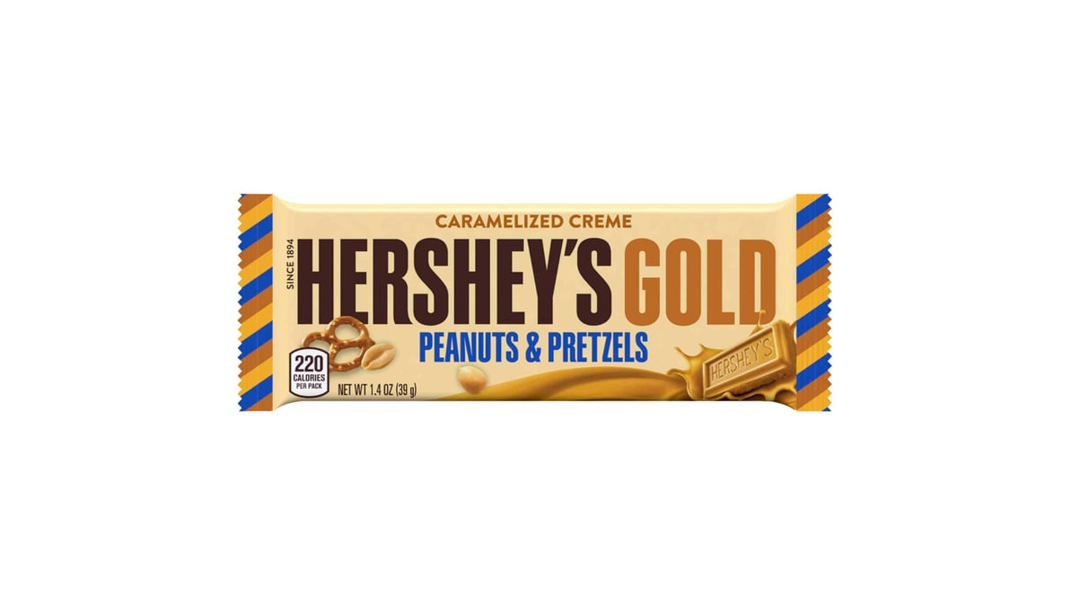 Hershey's Gold Peanuts & Pretzels Caramelized Creme Candy Bar (1.4 oz)