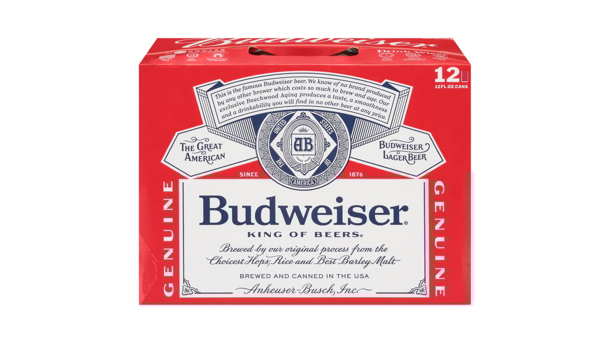 Budweiser Lager Cans (12 oz x 12 ct)