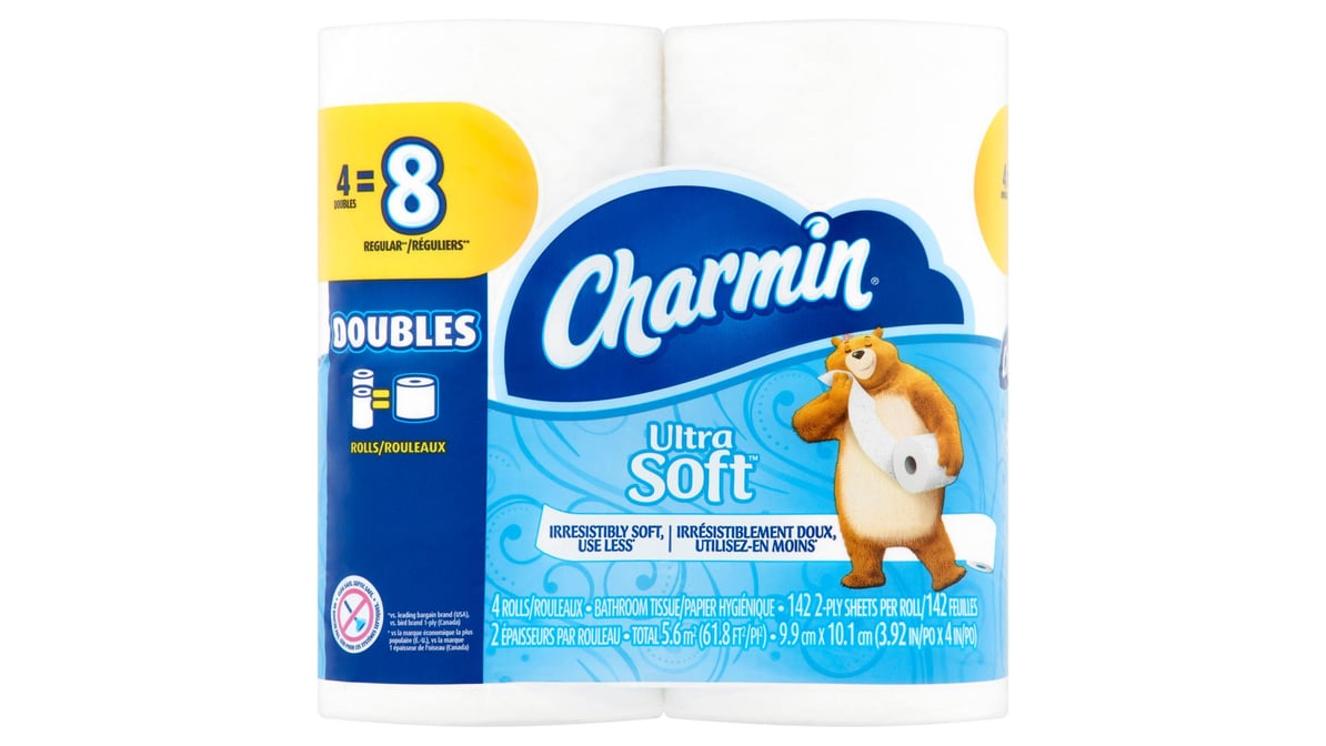 Charmin Ultra Soft Double Rolls Bathroom Tissue (4 ct)
