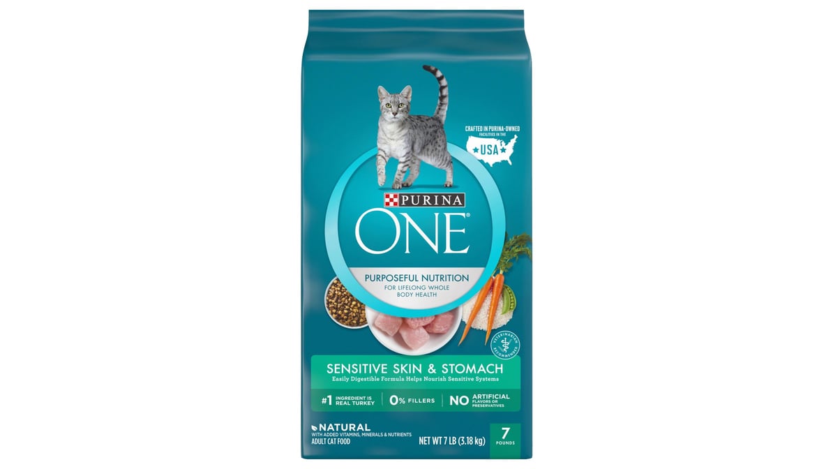 Purina Adult Sensitive Skin and Stomach Dry Cat Food (7 lb)