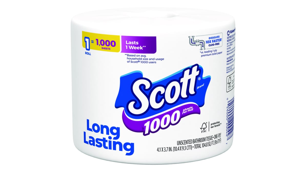 Scott 1000 Sheet Toilet Paper Roll