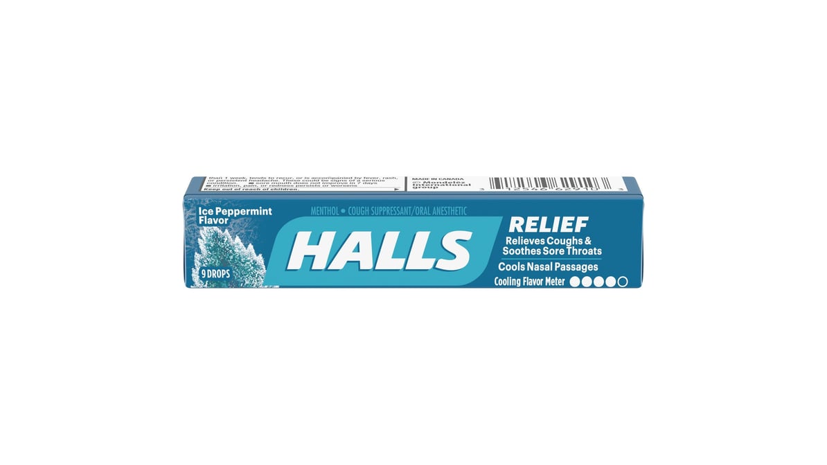 Halls Relief Cough Drops Ice Peppermint (9 ct)
