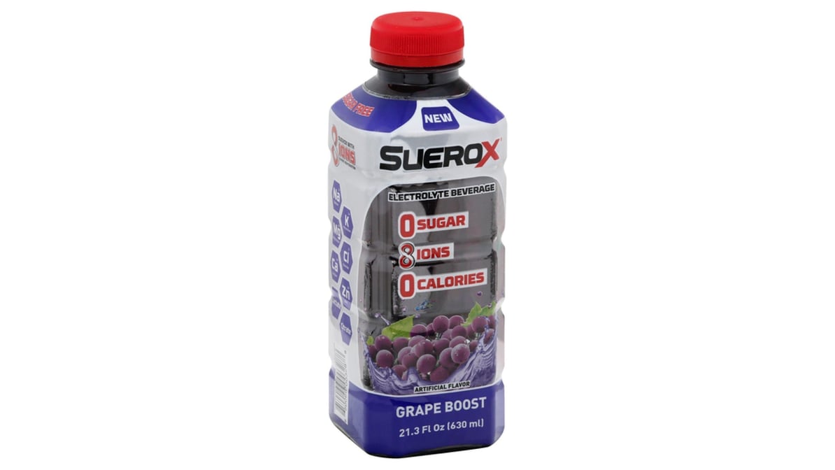 SueroX Zero Sugar Grape Boost Electrolyte Beverage (21.3 oz)