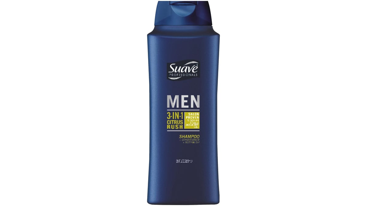 Suave Professionals Men Citrus Rush 3 in 1 Body Wash Shampoo & Conditioner (28 oz)