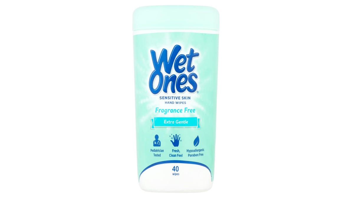 Wet Ones Extra Gentle Sensitive Skin Fragrance Free Hand Wipes (40 ct)