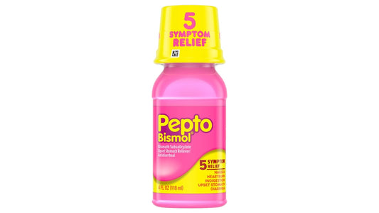 Pepto Bismol 5 Symptoms Relief Cherry Liquid Medicine (4 oz)
