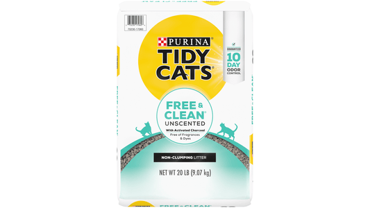 Tidy Cats Free & Clean Non Clumping Cat Litter Unscented with Activated Charcoal (20 lb)