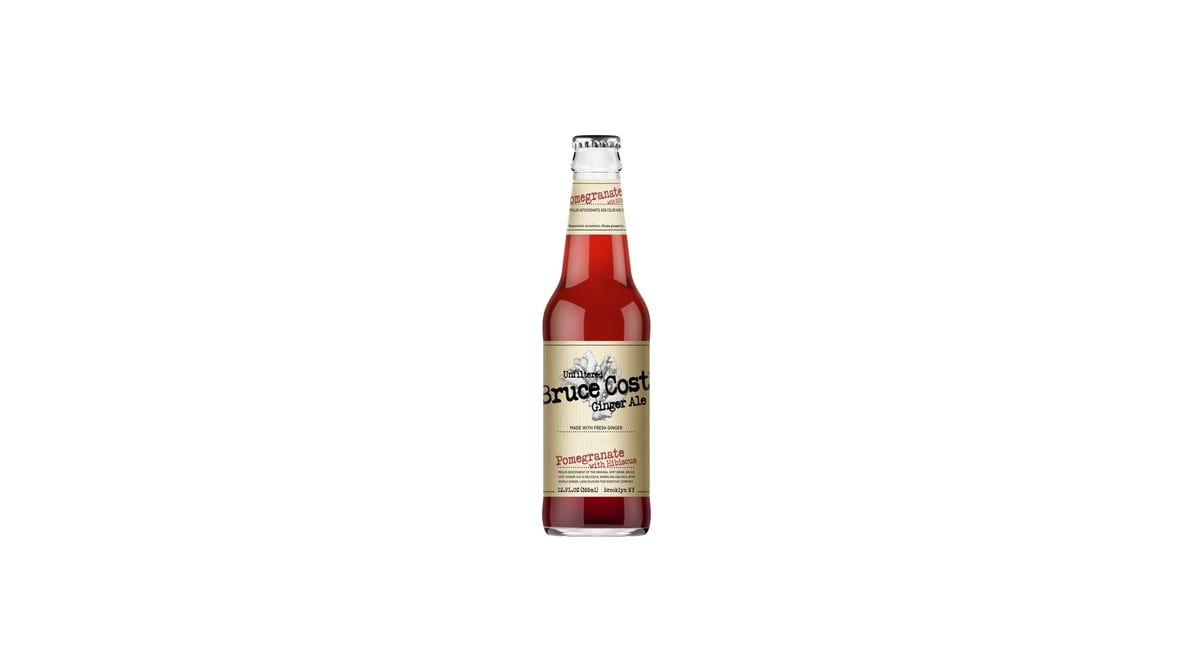 Bruce Cost Fresh Pomegranate Hibiscus Ginger Ale Bottle (12 oz)