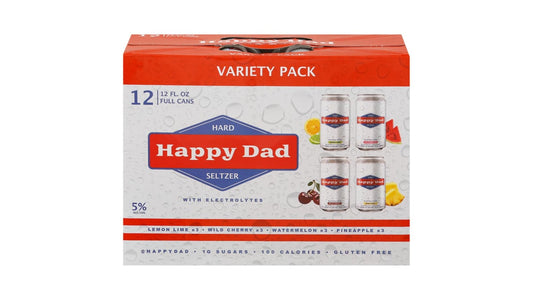 Happy Dad Hard Seltzer with Electrolytes Variety Pack Cans (12 oz x 12 ct)