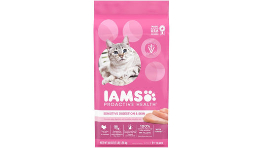 Iams Proactive Health Sensitive Digestion & Skin Cat Food with Turkey (48 oz)