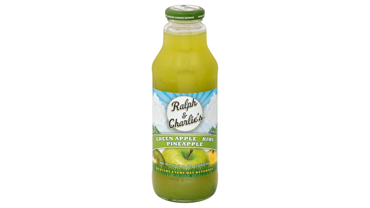 Ralph & Charlies Juice Drink Bottle Green Apple Kiwi & Pineapple (18 oz)