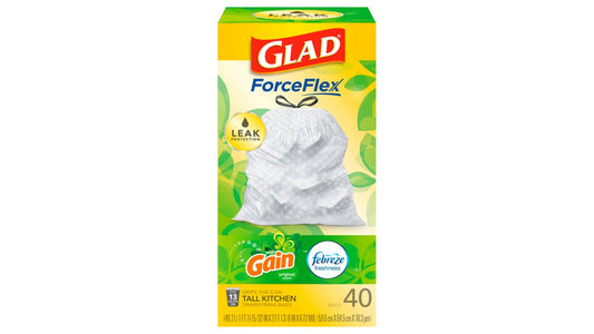 Glad ForceFlex Tall Kitchen Drawstring 13 Gallon Original Scent Trash Bags (40 ct)