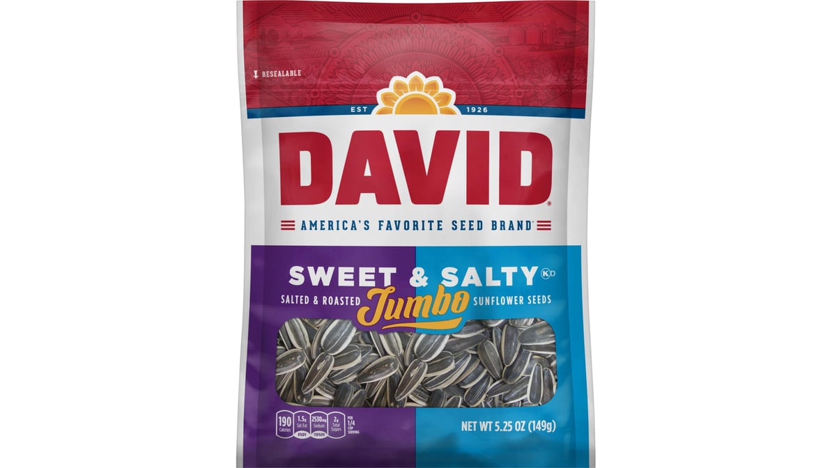 David Roasted & Salted Sweet & Salty Sunflower Seeds Jumbo (5.25 oz)