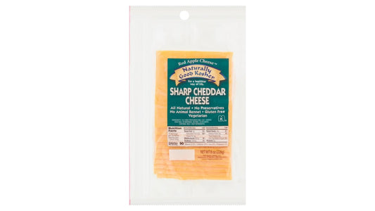 Red Apple Cheese Naturally Good Kosher Sliced Sharp Cheddar Cheese (8 oz)