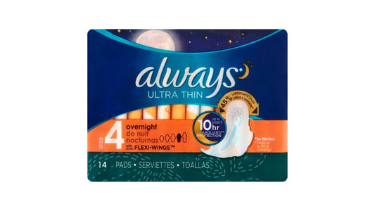 Always Size 4 Ultra Thin Overnight Pads with Flexi Wings (14 ct)