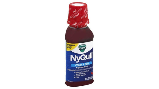 Vicks Nyquil Cold & Flu Night time Cherry Liquid Syrup (8 oz)