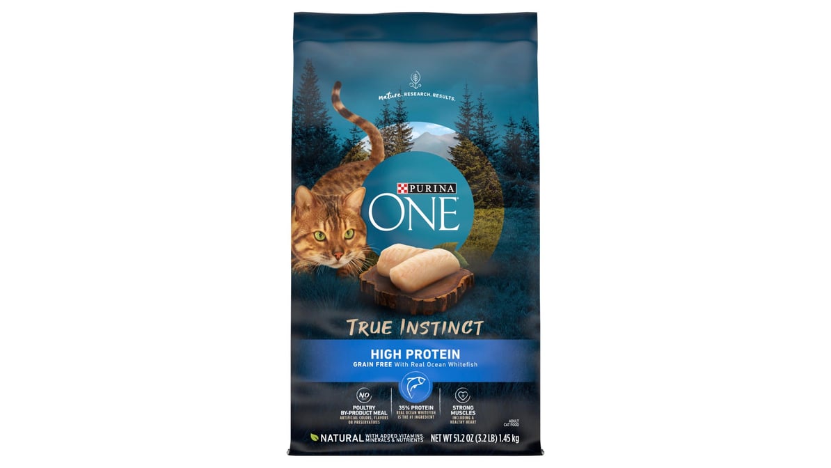Purina ONE True Instinct Cat Food Grain Free with Real Ocean Whitefish (51.2 oz)
